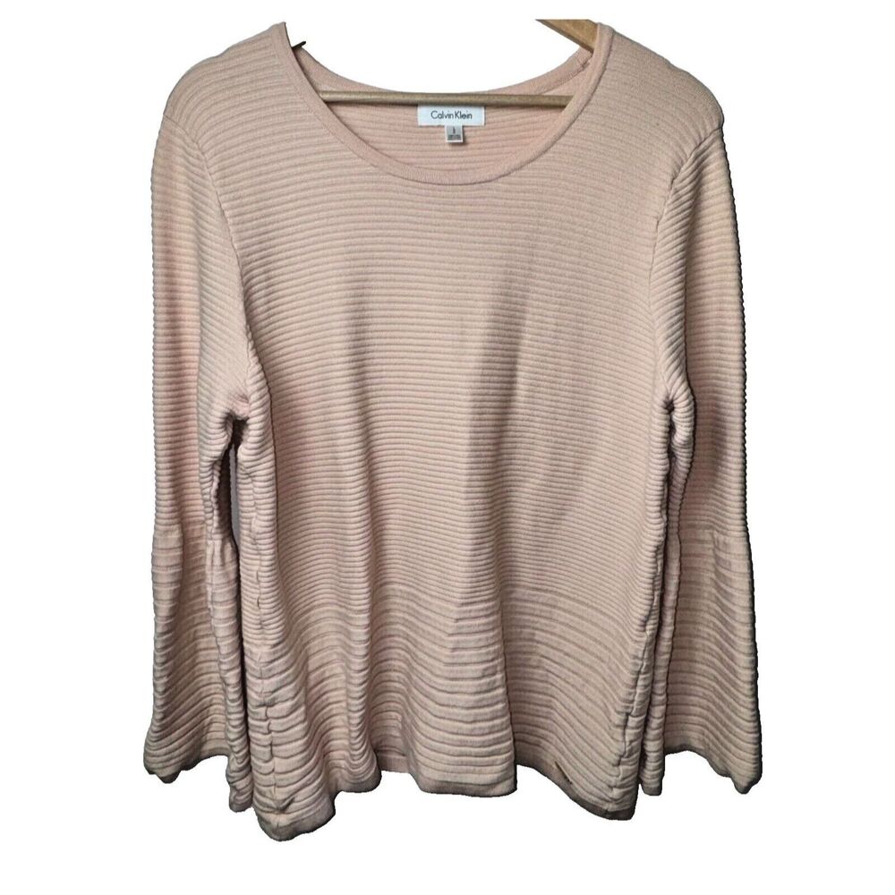 Calvin Klein Pink Long Sleeve Large Top